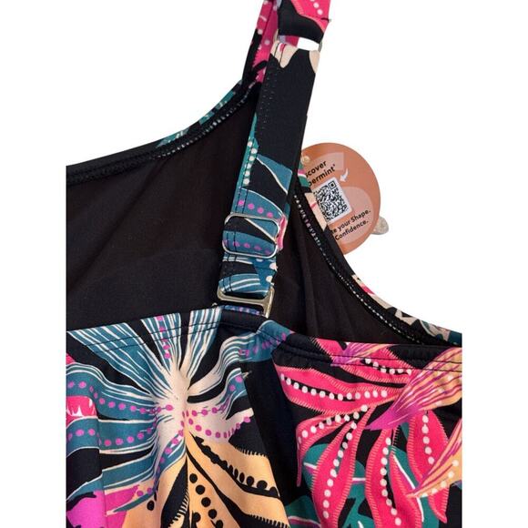 Shapermint Essentials Women Tropical Ruffled Swim Bikini Top Size 3XL Multi NWT - Picture 8 of 12